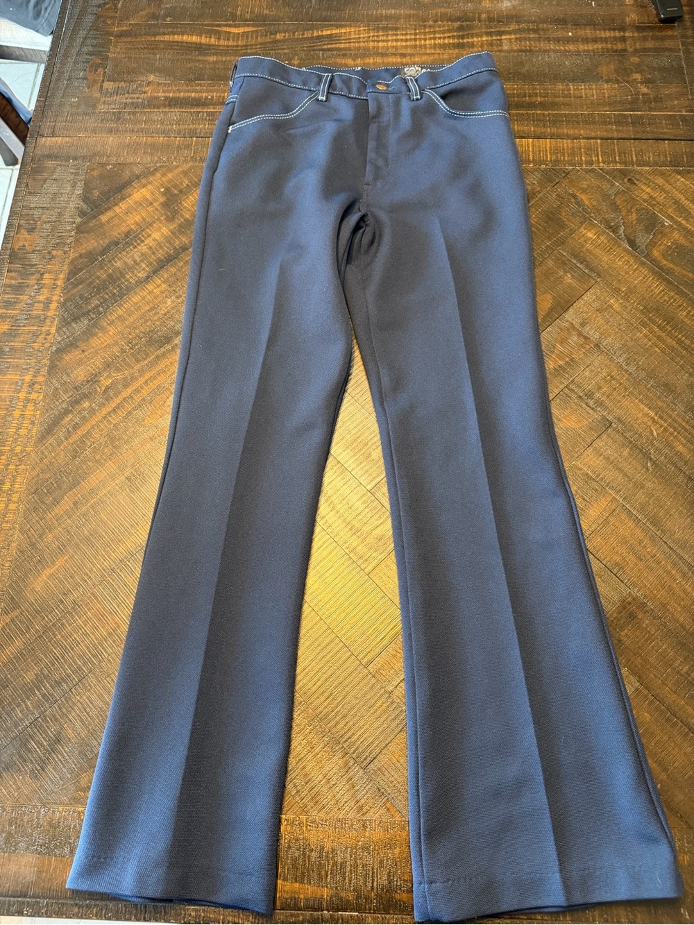 Vintage Farah Navy Flare Stretch Pants